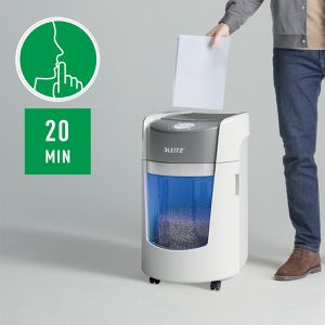 Produktbild für Aktenvernichter Leitz 8359 IQ OptiMax Small Office 350, Rollen
