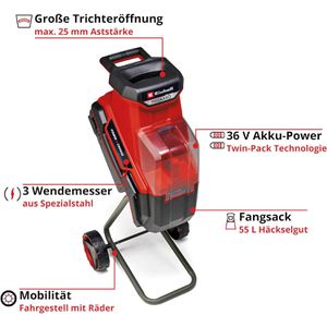 Produktbild für Häcksler Einhell REDAXXO 36/25, 3430710, Akku
