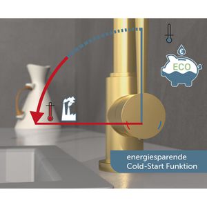 Produktbild für Küchenarmatur Schütte Cornwall, gold matt