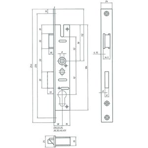 Produktbild für Einsteckschloss Bever 10047225, DIN links/rechts