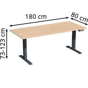 Produktbild für Schreibtisch Geramöbel Elevate Basic, buche / anthrazit