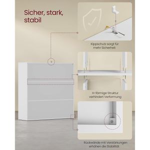Produktbild für Bücherregal Vasagle LBC33WT, weiß