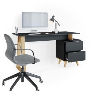 Produktbild für Schreibtisch Vicco Nautica L, anthrazit / buche