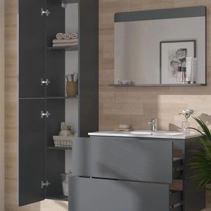 Produktbild für Badmöbel-Set Vicco Izan, grau, 3-teilig
