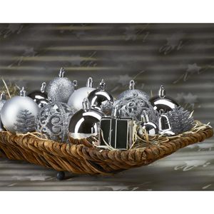 Produktbild für Weihnachtskugeln BRUBAKER 8000.14, silber