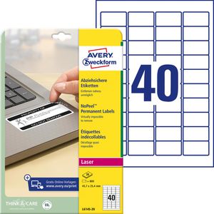 Sicherheitsetiketten Zweckform L6145-20, weiß