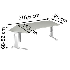 Produktbild für Schreibtisch Geramöbel Flex S-617315-LS, lichtgrau / silber