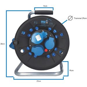 Produktbild für Kabeltrommel Kalle-das-Kabel Camping H07BQ-F in blau, 25 m