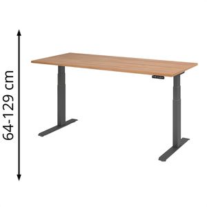 Produktbild für Schreibtisch Hammerbacher XDKB 19 nussbaum / graphit