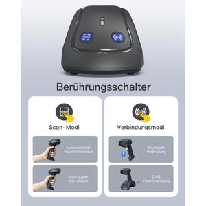 Produktbild für Barcode-Scanner Inateck BCST-560B_gray, kabellos