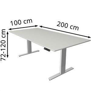 Produktbild für Schreibtisch Kerkmann Move 3 Tube, lichtgrau / silber
