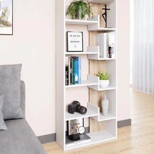 Produktbild für Bücherregal Vicco Fico, weiß / sonoma eiche