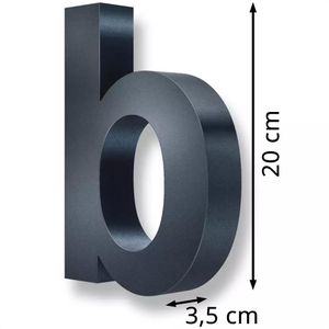 Produktbild für Hausnummer Metzler 3D, anthrazit aus Edelstahl