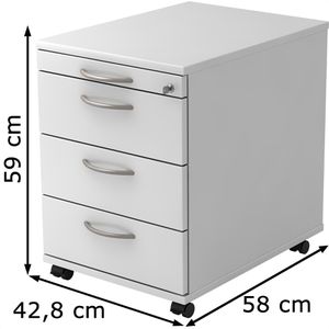 Produktbild für Rollcontainer Hammerbacher B-Serie, aus Holz, weiß