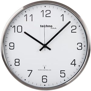 Produktbild für Wanduhr Technoline WT 8900, Edelstahl, analog, Funkuhr