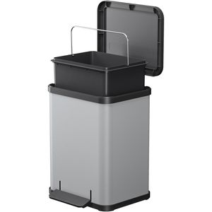Produktbild für Mülleimer Hailo uno Plus M, silber