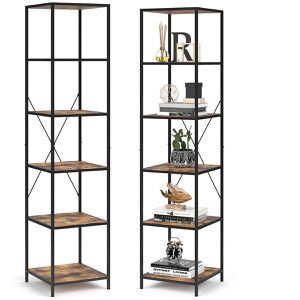 Produktbild für Bücherregal Vicco Fyrk, schwarz / dunkelbraun