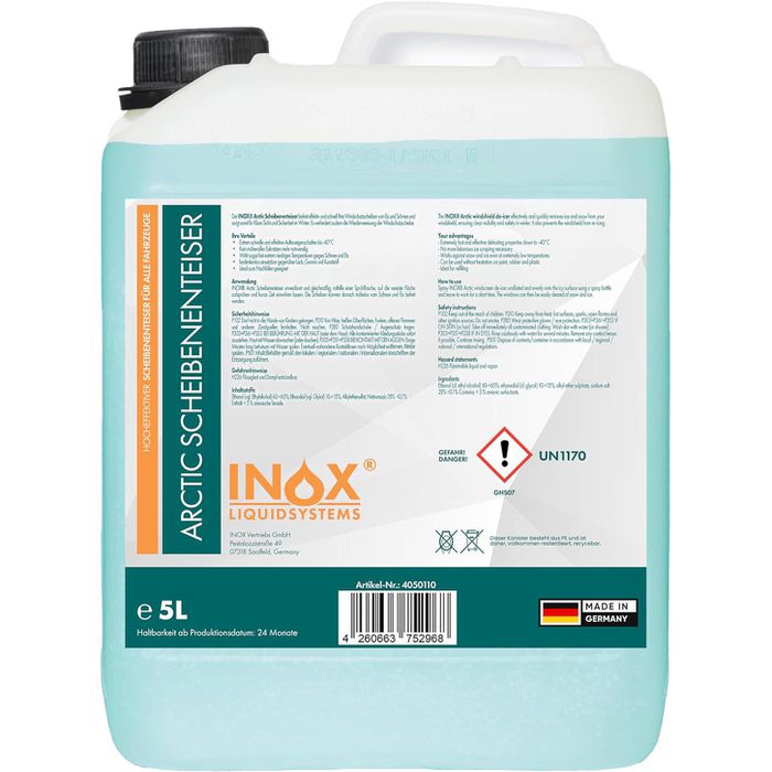 Inox Scheibenenteiser Arctic, Kanister, bis -40 °C, 5 Liter – Böttcher AG