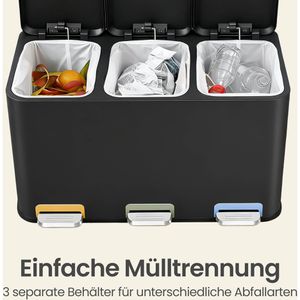 Produktbild für Mülleimer Songmics LTB740B02, tintenschwarz