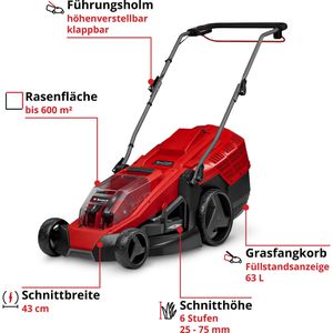 Produktbild für Rasenmäher Einhell GE-CM 36/43 Li M, Akku