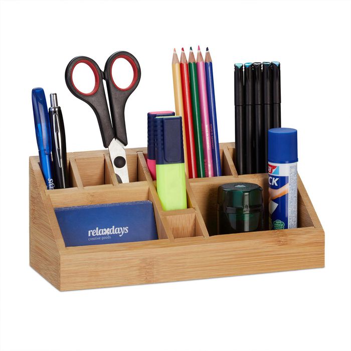 Relaxdays Schreibtisch Organizer, Bambus, 13 Fächer, HxBxT: 21 X 27 X 10 Cm Buroorganizer Fur Stifte Briefe Natur 85049315 Relaxdays Schreibtisch Organizer, Bambus, 13 Fächer, HxBxT: 21 X 27 X 10 Cm Buroorganizer Fur Stifte Briefe Natur 85049315