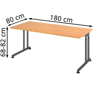 Produktbild für Schreibtisch Hammerbacher Z-Serie, buche / graphit