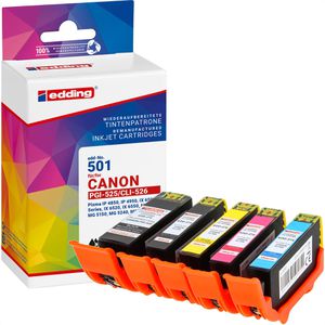 Produktbild für Tinte Edding EDD-501 für Canon PGI-525PGBK + CLI-526BKCMY