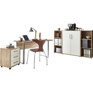 BMG-Möbel Büromöbel-Set Tabor Mini Kombi 2, 5-teilig, eiche / weiß,  Schreibtisch, Rollcon... – Böttcher AG