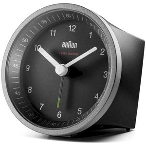 Produktbild für Wecker Braun BC07SB DCF schwarz, silber, analog