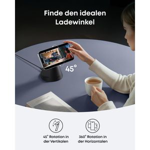 Produktbild für Ladestation Anker MagGo 3in1 Ständer Qi2, mit Magsafe, schwarz