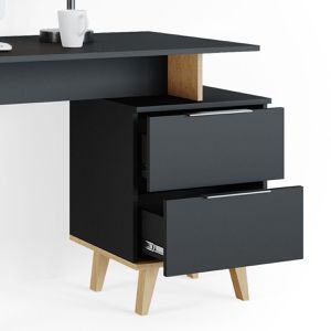 Produktbild für Schreibtisch Vicco Nautica L, anthrazit / buche