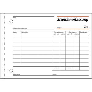 Produktbild für Stundenerfassung Sigel ST615, A6 quer