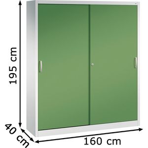 Produktbild für Werkzeugschrank CP-Möbel 2149-00, aus Metall, grau / grün
