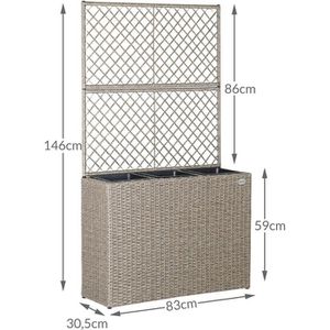 Produktbild für Pflanzkasten CASARIA Sichtschutz-Pflanzkübel creme