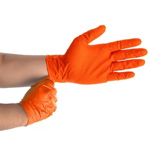 Produktbild für Einmalhandschuhe Ulith Profi Edge Grip, orange, 50 Stück