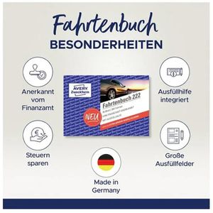 Produktbild für Fahrtenbuch Zweckform 222, A6 quer
