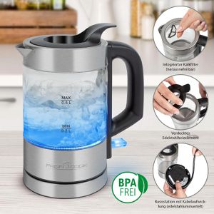 Produktbild für Wasserkocher Proficook PC-WKS 1228 G, transparent