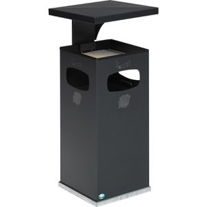 Produktbild für Aschenbecher VAR B32, 12142, anthrazit, Outdoor, mit Dach