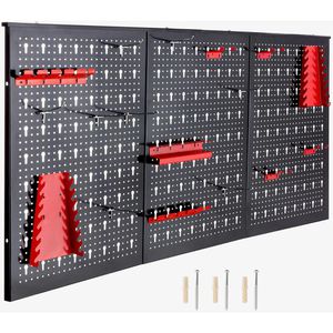 Werkzeugwand Arebos 3-teilig, schwarz, aus Metall