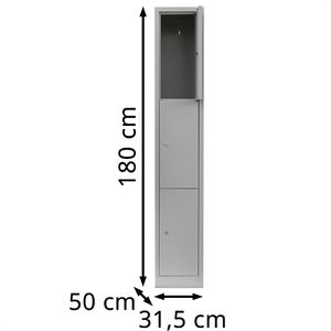 Produktbild für Schließfachschrank Lüllmann 520310, lichtgrau