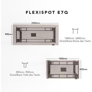 Produktbild für Schreibtischgestell FlexiSpot E7QB, schwarz, 4 Memoryspeicher