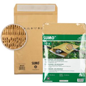 Sumo Polsterversandtaschen Typ D, für Format B5, 175 x 265mm Innenmaß, braun, haftklebend, 10 Stück