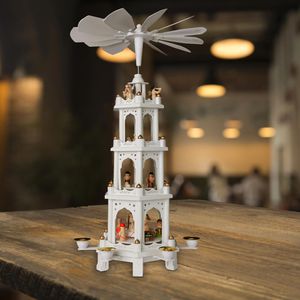 Produktbild für Weihnachtspyramide BRUBAKER weiß