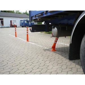 Produktbild für Absperrpfosten UvV Flex Premium 75, orange/weiß, Kunststoff