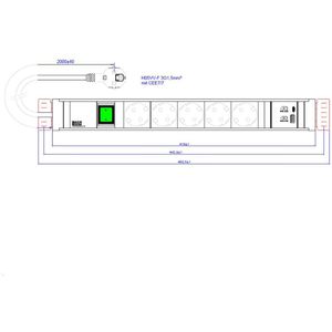Produktbild für Steckdosenleiste Bachmann Connect Line, 2m Kabel