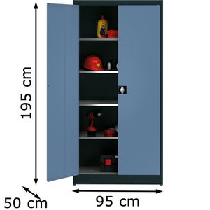 Produktbild für Werkzeugschrank Mauser MKST5/19STG, Metall, anthrazit / blau