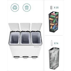 Produktbild für Mülleimer Songmics LTB54WT, weiß
