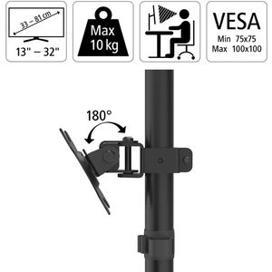 Produktbild für Monitorhalterung Hama 118489, VESA 75x75 &amp; 100x100 mm