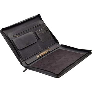 Produktbild für Schreibmappe Menzo MB55, schwarz, Echt Leder