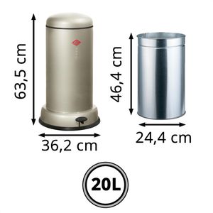 Produktbild für Mülleimer Wesco Baseboy, neusilber